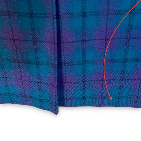 Vintage 80s Pendleton Plaid Skirt Suit Blazer Jacket Purple Aqua Blue Green M/L - Picture 9 of 11